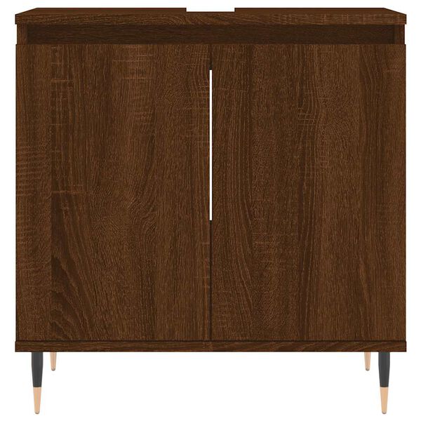 vidaXL Ντουλάπι Μπάνιου Καφέ Δρυς 58 x 33 x 60 εκ. από Επεξεργ. Ξύλο