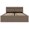 vidaXL Πλαίσιο Κρεβατιού με Αποθ. Χώρο/LED Taupe 140x200 εκ. Ύφασμα