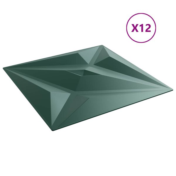 vidaXL &Pi;ά&nu;&epsilon;&lambda; &tau;&omicron;ί&chi;&omicron;&upsilon; 12 pcs &Alpha;&sigma;&tau;έ&rho;&iota; &Pi;&rho;ά&sigma;&iota;&nu;&omicron; 50 x 50 cm &Phi;&epsilon;&lambda;&iota;&zeta;ό&lambda; XPS