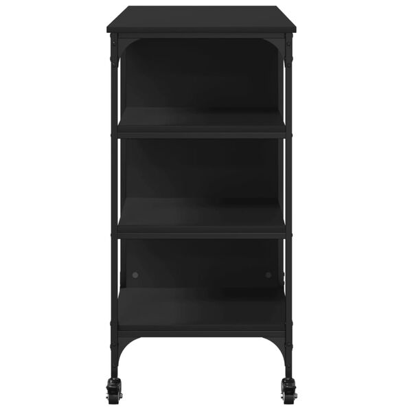 vidaXL Τρόλεϊ Κουζίνας Μαύρο 100x45x89,5 εκ. από Επεξεργασμένο Ξύλο