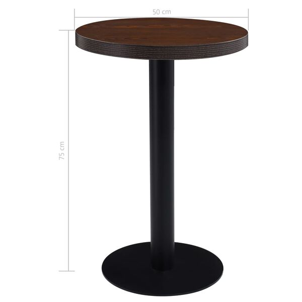 vidaXL Τραπέζι Bistro Σκούρο Καφέ 50 εκ. από MDF