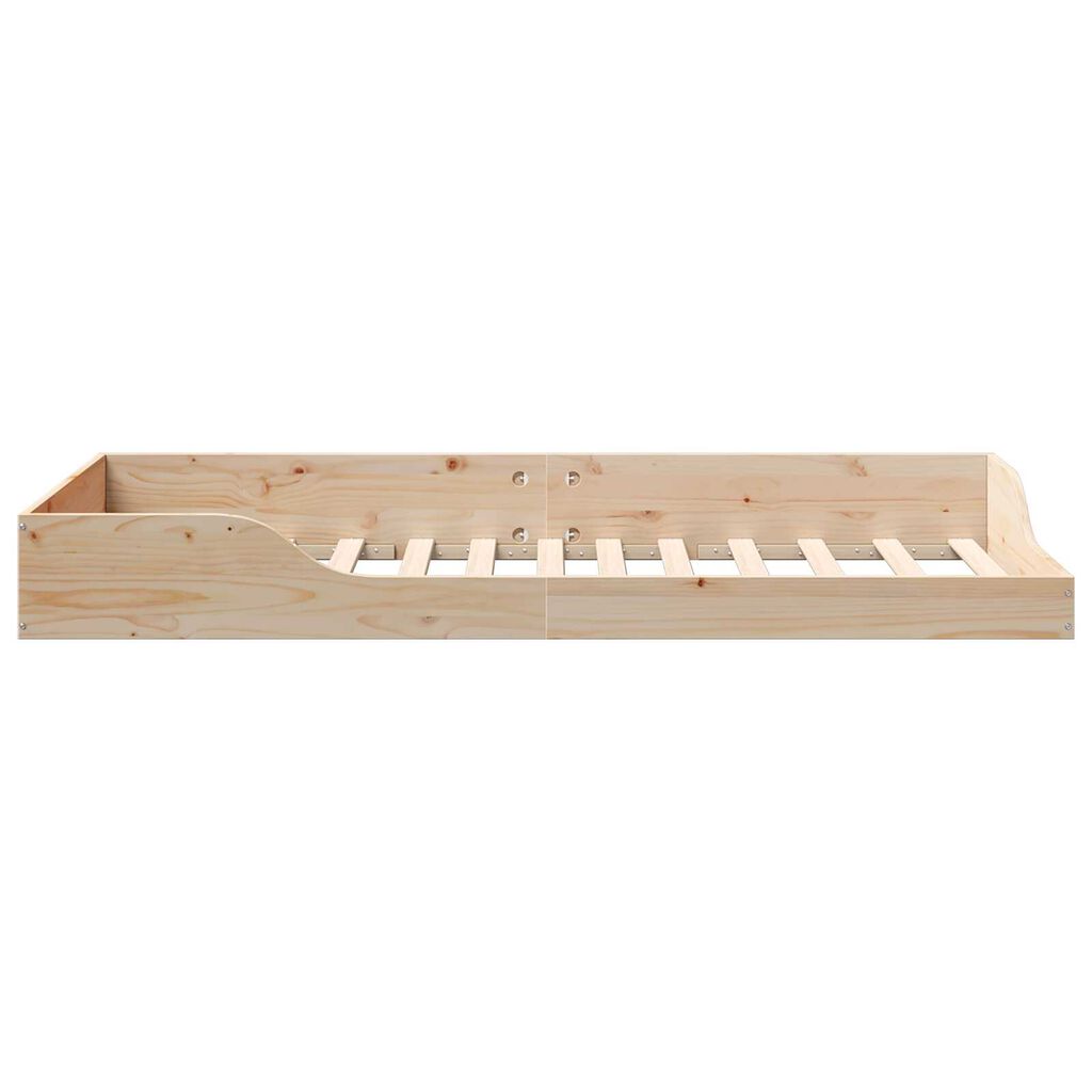 vidaXL Κρεβάτι δαπέδου Καφέ 80 x 200 cm Συμπαγές ξύλο πεύκου