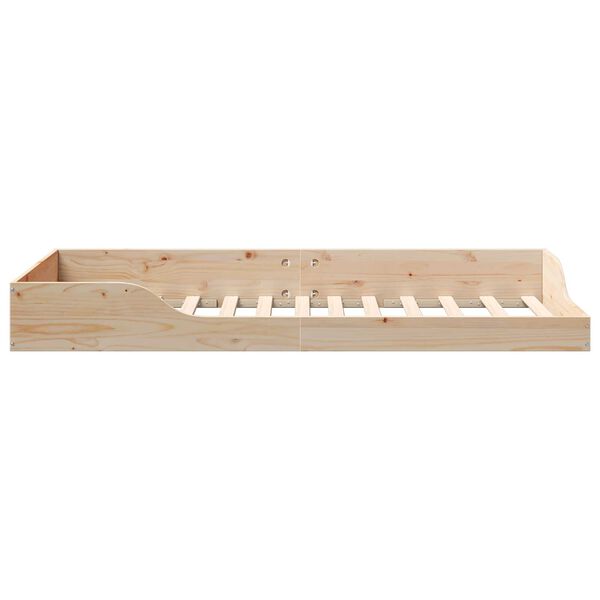 vidaXL Κρεβάτι δαπέδου Καφέ 80 x 200 cm Συμπαγές ξύλο πεύκου