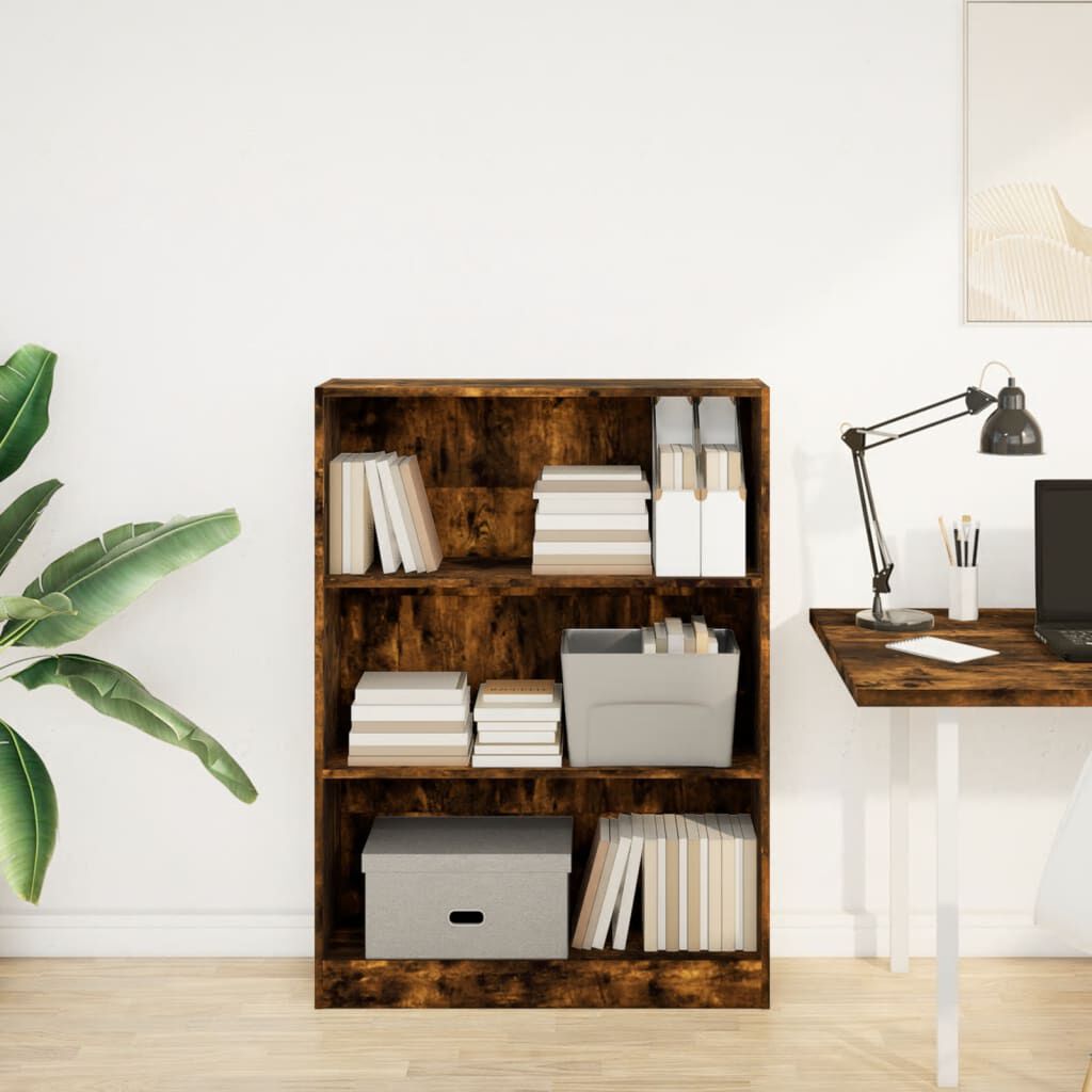 vidaXL Βιβλιοθήκη Καπνιστή Δρυς 80x24x109 εκ. από Επεξεργασμένο Ξύλο