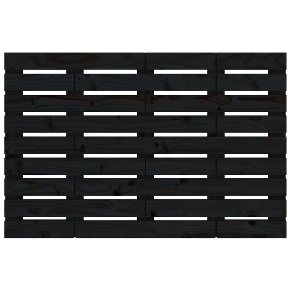 vidaXL Κεφαλάρι Τοίχου Μαύρο 106x3x63 εκ. από Μασίφ Ξύλο Πεύκου
