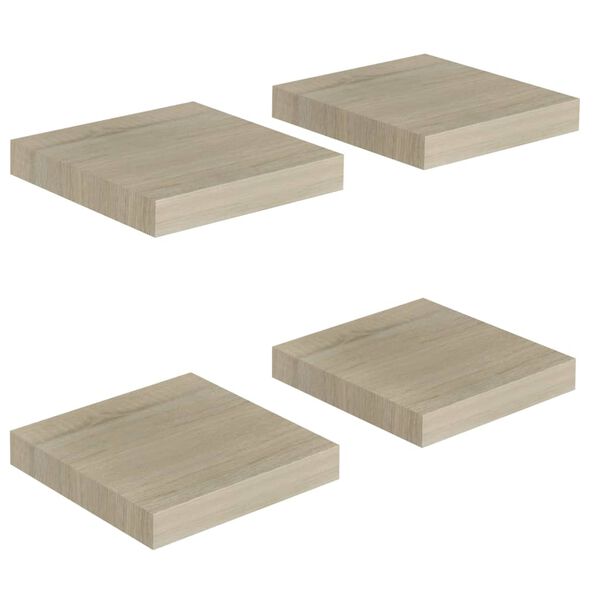 vidaXL Ράφια Τοίχου 4 τεμ. Χρώμα Δρυός 23x23,5x3,8 εκ. MDF