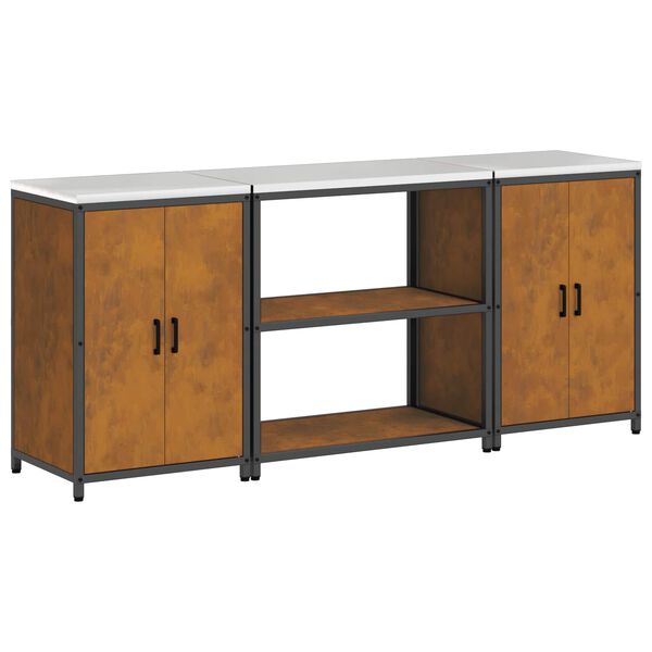 vidaXL &Sigma;&epsilon;&tau; &Alpha;&pi;&omicron;&theta;ή&kappa;&epsilon;&upsilon;&sigma;&eta;&sigmaf; &Kappa;&omicron;&upsilon;&zeta;ί&nu;&alpha;&sigmaf; &mu;&epsilon; &rho;ά&phi;&iota; &mu;&epsilon; &alpha;&pi;&omicron;&theta;ή&kappa;&epsilon;&upsilon;&sigma;&eta; 3 pcs &Sigma;&kappa; rusty