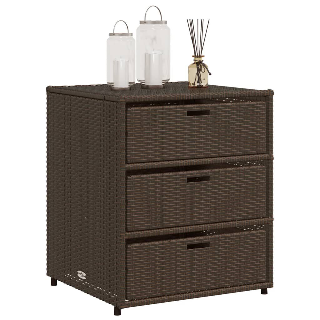 vidaXL Ντουλάπι Αποθήκευσης Κήπου Καφέ 55x59x69 εκ. Συνθετικό Ρατάν