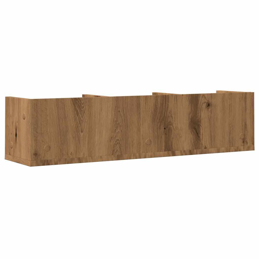 vidaXL Ράφι Τοίχου για CD Τεχνίτης Δρυς 75 x 18 x 18 εκ. Μοριοσανίδα