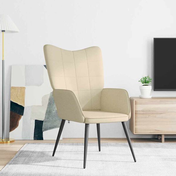 vidaXL Πολυθρόνα Relax Κρεμ Υφασμάτινη