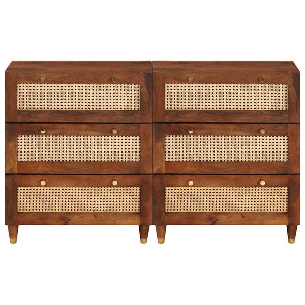 vidaXL Σετ Μπουφέ 2 pcs Καφέ 60 x 33.5 x 75 εκ. Μασίφ ξύλο μάνγκο