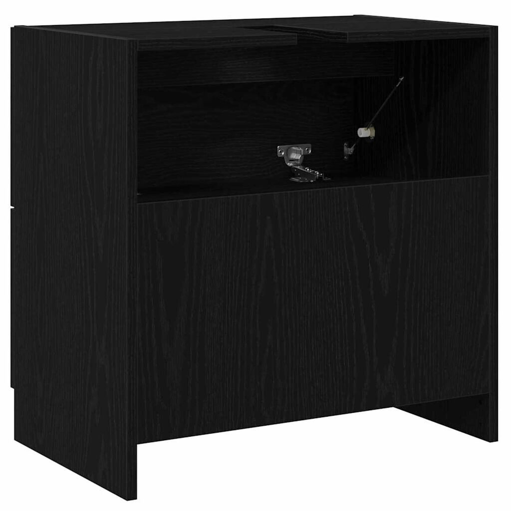 vidaXL Ντουλάπι Νεροχύτη Μαύρη Οξυά 59 x 37 x 59 cm Επεξεργασμένο ξύλο