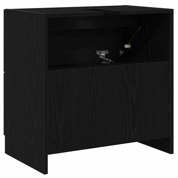vidaXL Ντουλάπι Νεροχύτη Μαύρη Οξυά 59 x 37 x 59 cm Επεξεργασμένο ξύλο