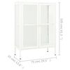 vidaXL Μπουφές Λευκός 75 x 35 x 105 εκ. από Ατσάλι και Γυαλί