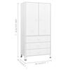 vidaXL Ντουλάπα Βιομηχανική Λευκή 90 x 50 x 180 εκ. Μεταλλική