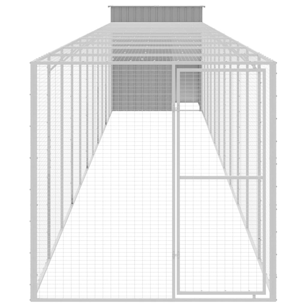 vidaXL Κοτέτσι με Περίβολο Αν. Γκρι 165x1271x181 εκ. Γαλβαν. Ατσάλι