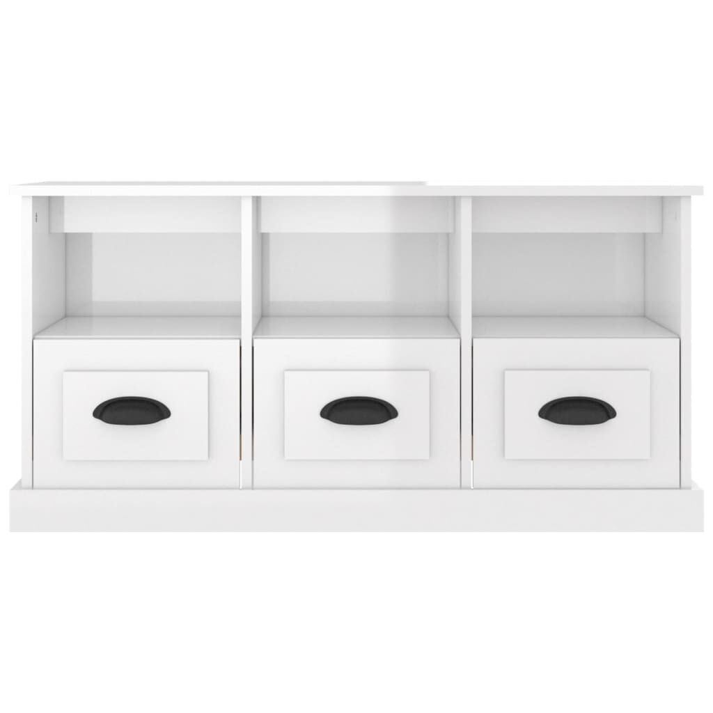 vidaXL Έπιπλο Τηλεόρασης Γυαλ. Λευκό 100x35x50 εκ. Επεξεργασμένο Ξύλο
