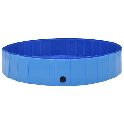 vidaXL Πισίνα για Σκύλους Πτυσσόμενη Μπλε 160 x 30 εκ. από PVC