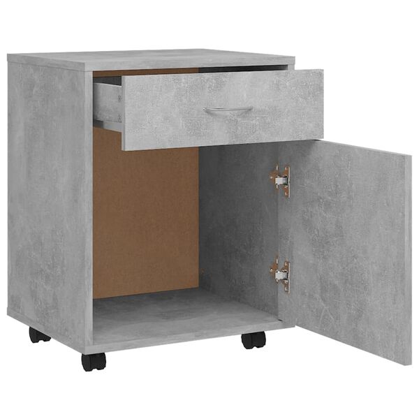 vidaXL Ντουλάπι Τροχηλάτο Γκρι Σκυρ. 45 x 38 x 54 εκ. από Επεξ. Ξύλο