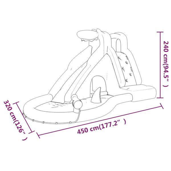 Happy Hop Φουσκωτή Νεροτσουλήθρα με Πισίνα 450x320x240 εκ. από PVC