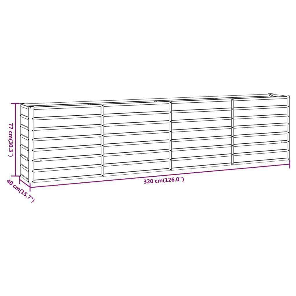 vidaXL Ζαρντινιέρα Σκουριασμένο 320x40x77 εκ. Ατσάλι Σκληρυθέν Αέρα
