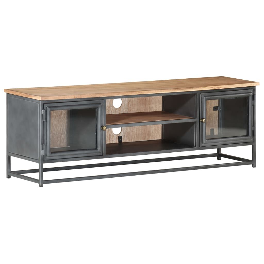 vidaXL Έπιπλο Τηλεόρασης Γκρι 120x30x40εκ. Μασίφ Ξύλο Ακακίας & Ατσάλι