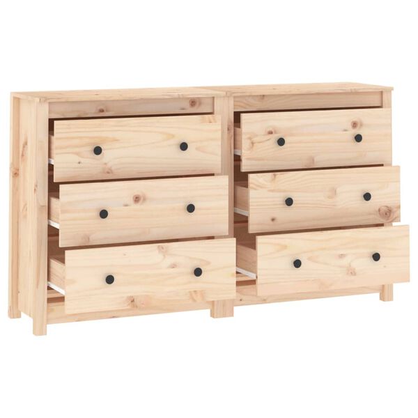 vidaXL Ντουλάπι 140x35x80 εκ. από Μασίφ Ξύλο Πεύκου