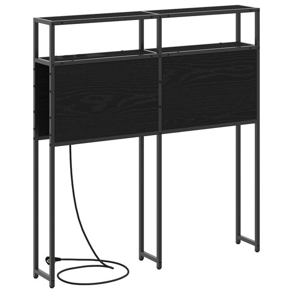 vidaXL Κεφαλάρι Αποθήκης Μαύρη δρυς 80 cm Επεξεργασμένο ξύλο