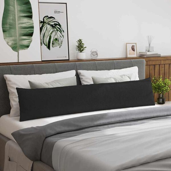 vidaXL Μαξιλάρι Καναπέ 2 pcs Μαύρο 200 x 40 εκ. ύφασμα