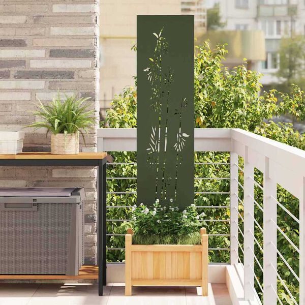 vidaXL Οθόνη Ιδιωτικότητας Κήπου Floral Λαδί 32 χ 140 εκ