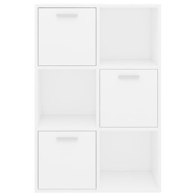 vidaXL Ραφιέρα με Ντουλάπια Λευκή 60 x 29,5 x 90 εκ. από Μοριοσανίδα