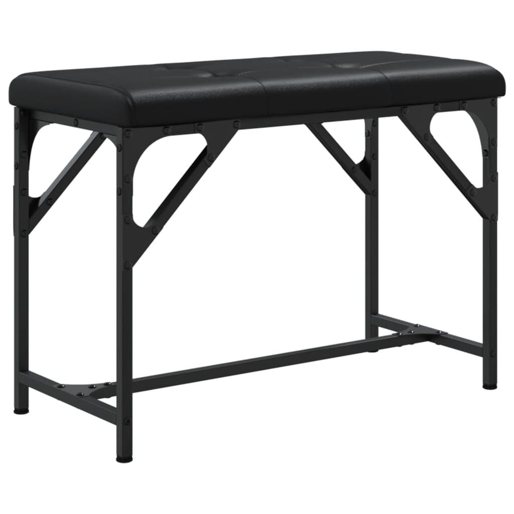 vidaXL Πάγκος Τραπεζαρίας Μαύρος 62x32x45 εκ. Ατσάλι / Συνθετικό Δέρμα