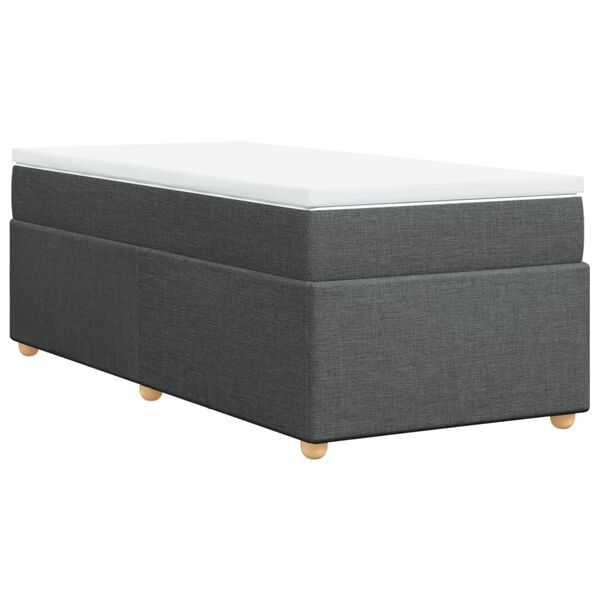 vidaXL Κρεβάτι Boxspring με Στρώμα Σκούρο Γκρι 80x200 εκ. Υφασμάτινο