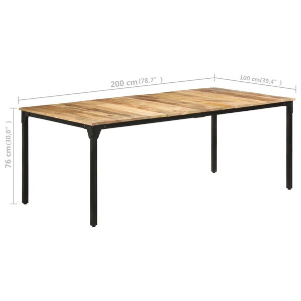 vidaXL Τραπεζαρία 200 x 100 x 76 εκ. από Ακατέργαστο Ξύλο Μάνγκο