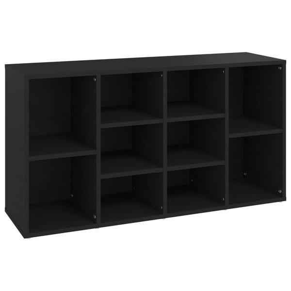 vidaXL Παπουτσοθήκη Μαύρη 103 x 30 x 54,5 εκ. από Επεξ. Ξύλο