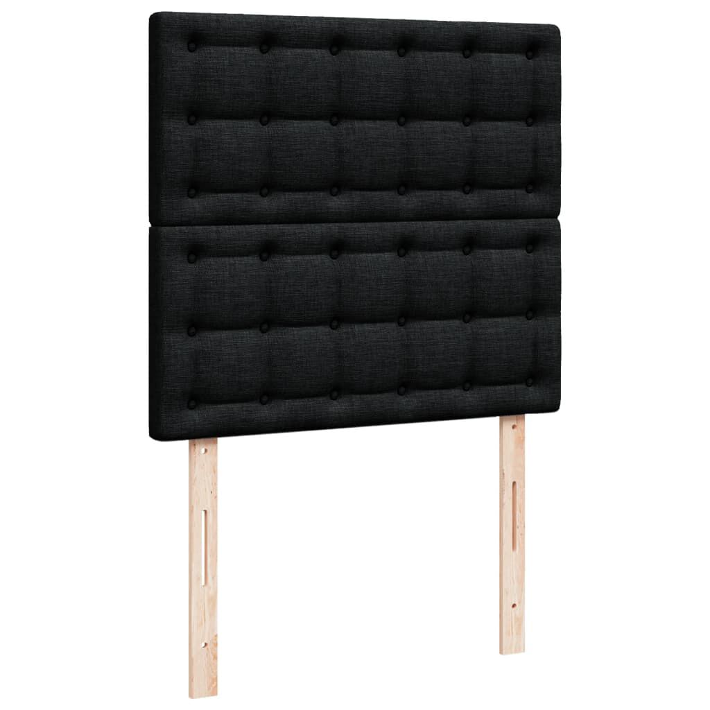vidaXL Κρεβάτι Boxspring με Στρώμα Μαύρο 80 x 200 εκ. Υφασμάτινο