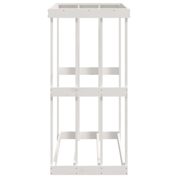 vidaXL Ξυλοθήκη Εξ. Χώρου Λευκή 108x52x106 εκ. από Μασίφ Ξύλο Πεύκου