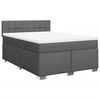 vidaXL Κρεβάτι Boxspring με Στρώμα Σκούρο Γκρι 140x200 εκ Υφασμάτινο
