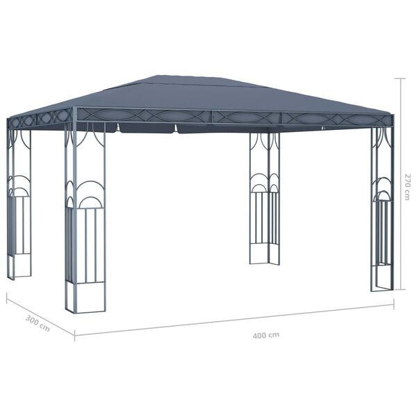 vidaXL Κιόσκι Ανθρακί 400 x 300 εκ.