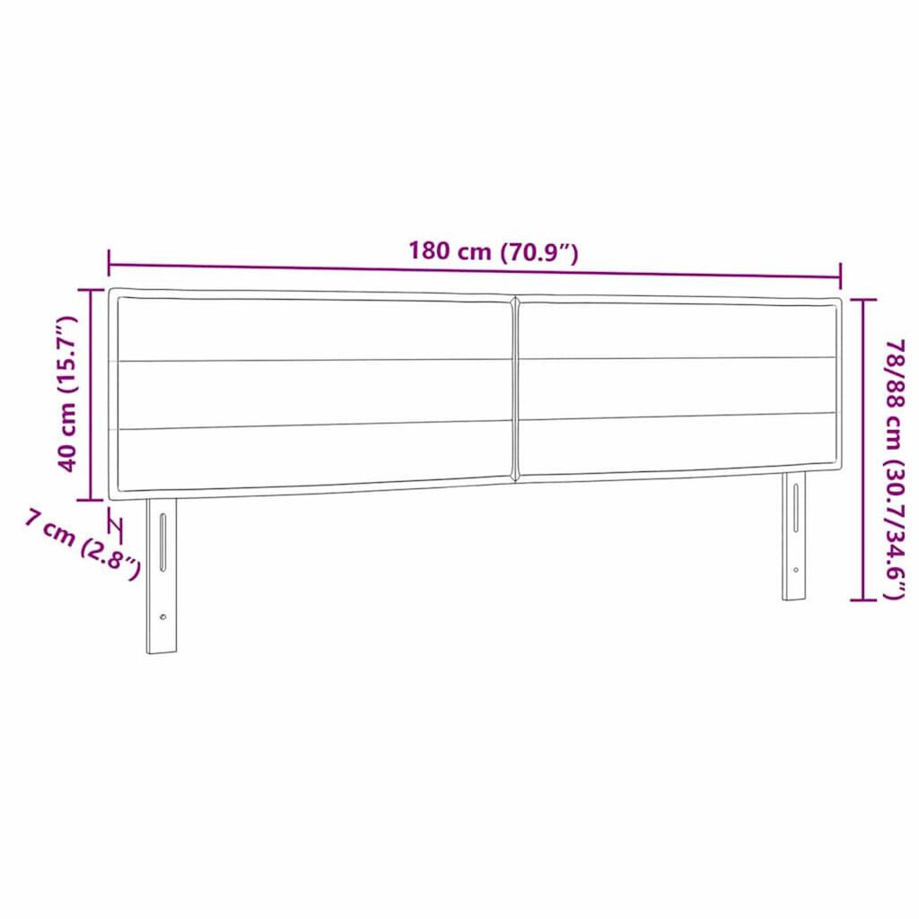 vidaXL Κεφαλάρι με κεφαλάρι Ανοιχτό γκρι 180 cm ύφασμα