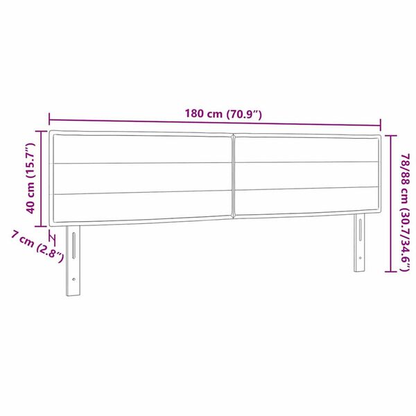 vidaXL Κεφαλάρι με κεφαλάρι Ανοιχτό γκρι 180 cm ύφασμα
