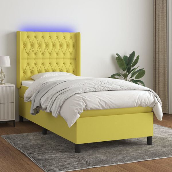 vidaXL &Kappa;&rho;&epsilon;&beta;ά&tau;&iota; Boxspring &mu;&epsilon; &Sigma;&tau;&rho;ώ&mu;&alpha; & LED &Pi;&rho;ά&sigma;&iota;&nu;&omicron; 80x200 &epsilon;&kappa;. &Upsilon;&phi;&alpha;&sigma;&mu;ά&tau;&iota;&nu;&omicron;