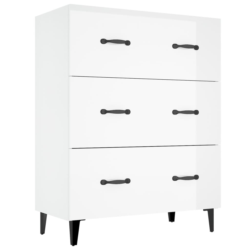 vidaXL Ντουλάπι Γυαλιστερό Λευκό 69,5x34x90 εκ. Επεξεργασμένο Ξύλο