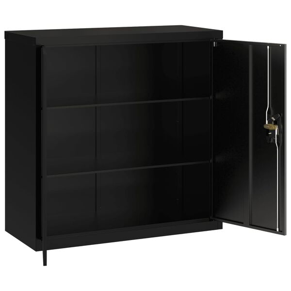 vidaXL Αρχειοθήκη Μαύρη 90 x 40 x 130 εκ. Ατσάλινη