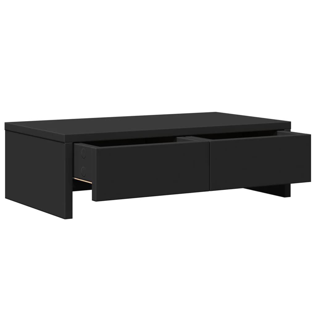 vidaXL Βάση Οθόνης με Συρτάρια Μαύρο 50x27x15 εκ. Επεξεργασμένο Ξύλο