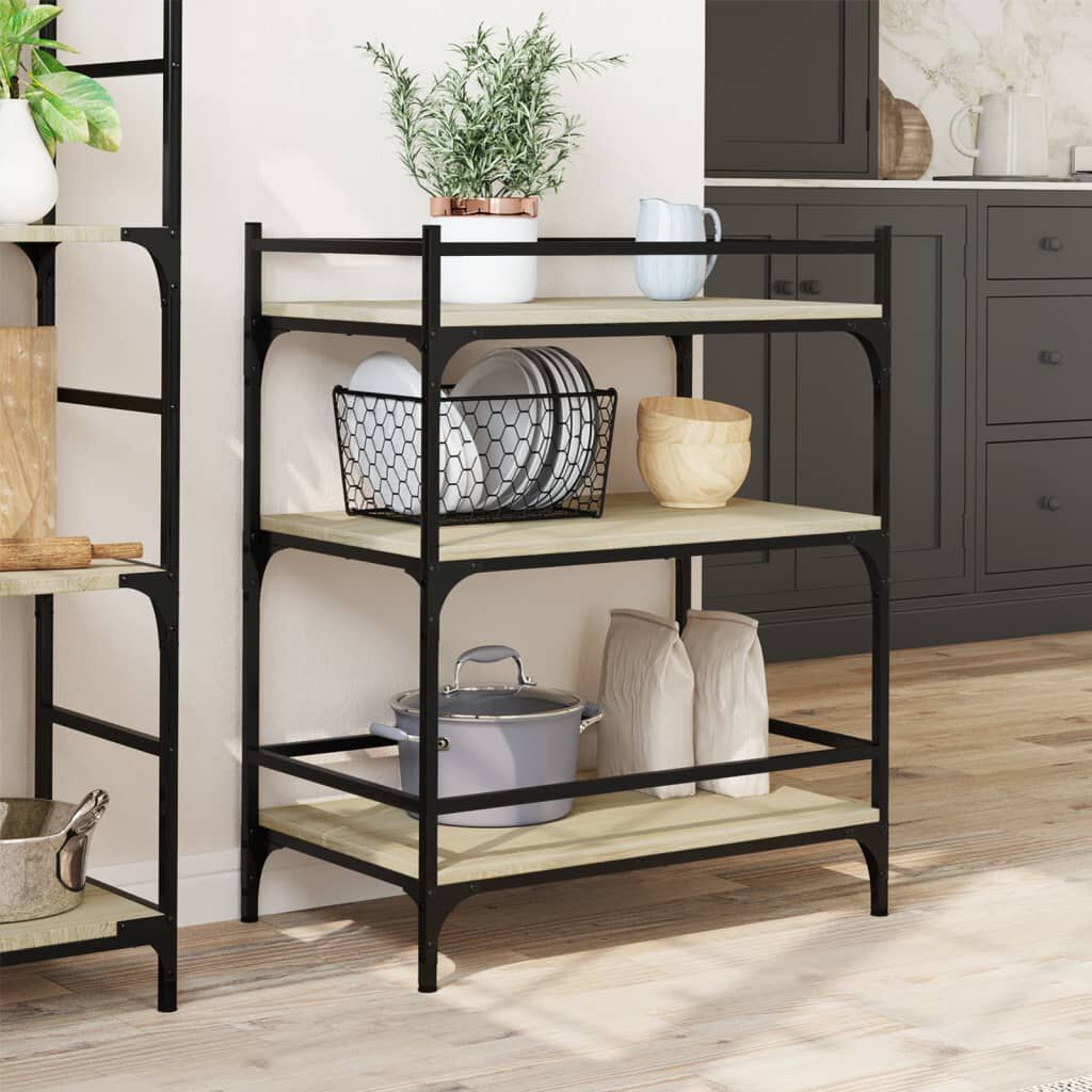 vidaXL Τρόλεϊ Κουζίνας Sonoma Δρυς 65x40x86,5 εκ. Επεξεργασμένο Ξύλο