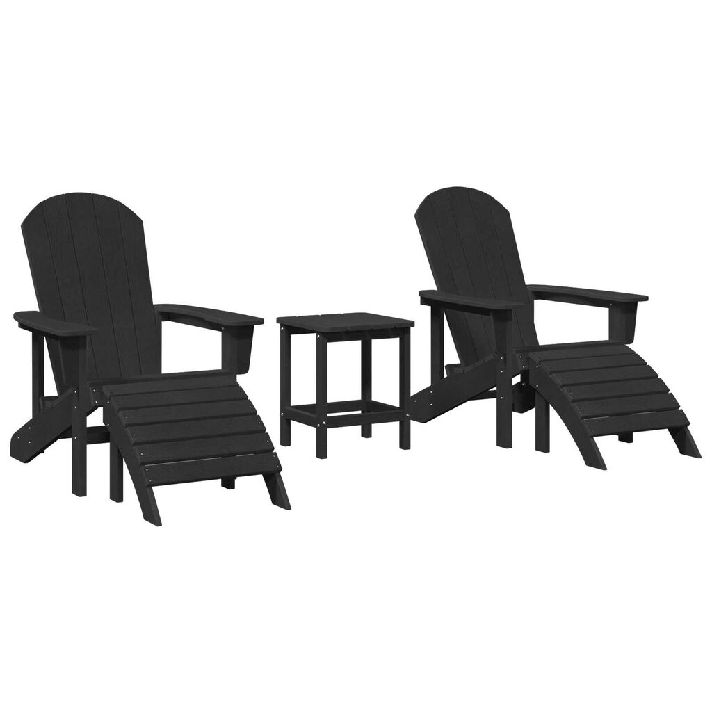 vidaXL Έπιπλα Χαλάρωσης Κήπου 3 pcs Μαύρο 38 x 38 x 46cm Πλαστικό