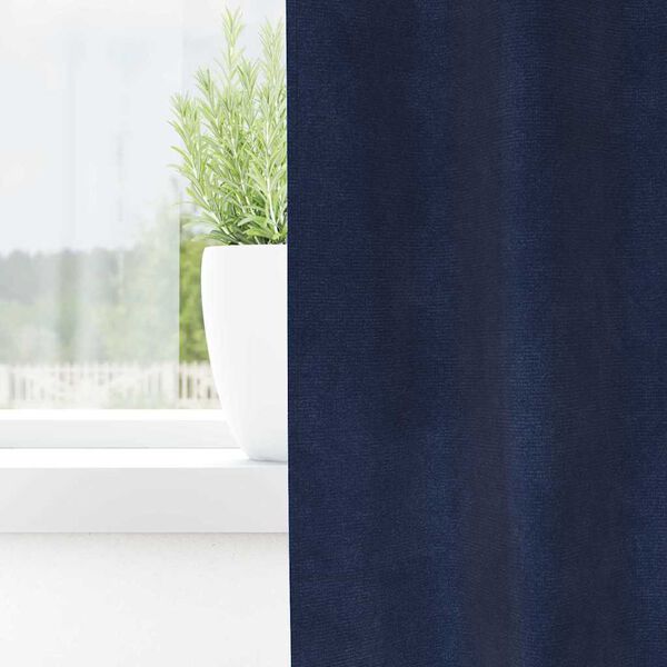 vidaXL Κουρτίνες με κουρτίνες 2 pcs Σκούρο Μπλε 140 x 175 cm Βελούδο