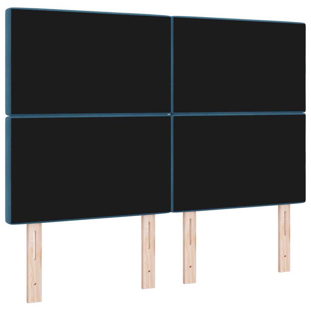 vidaXL LED Κεφαλάρι Σκούρο Μπλε 72 cm Βελούδο