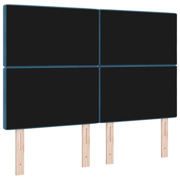 vidaXL LED Κεφαλάρι Σκούρο Μπλε 72 cm Βελούδο